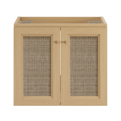 Classe 24" Wall-Mounted Bathroom Vanity in Natural Oak without Sink Top