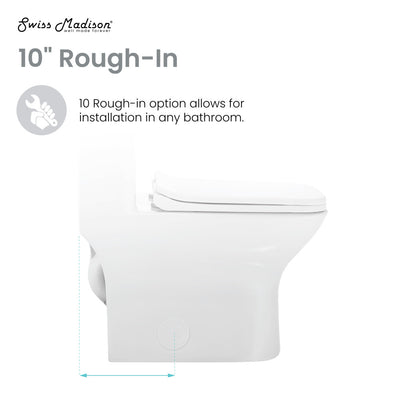 Carre One-Piece Square Toilet Dual-Flush 1.1/1.6 gpf with 10" Rough-In