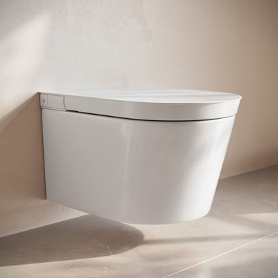 Hugo H Wall-Hung Toilet in Glossy White with Supporting Frame