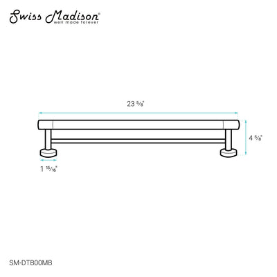 Avallon 24" Double Towel Bar in Matte Black