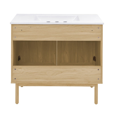 Classe 36" Freestanding Bathroom Vanity in Natural Oak with 3-Hole Widespread Sink Top