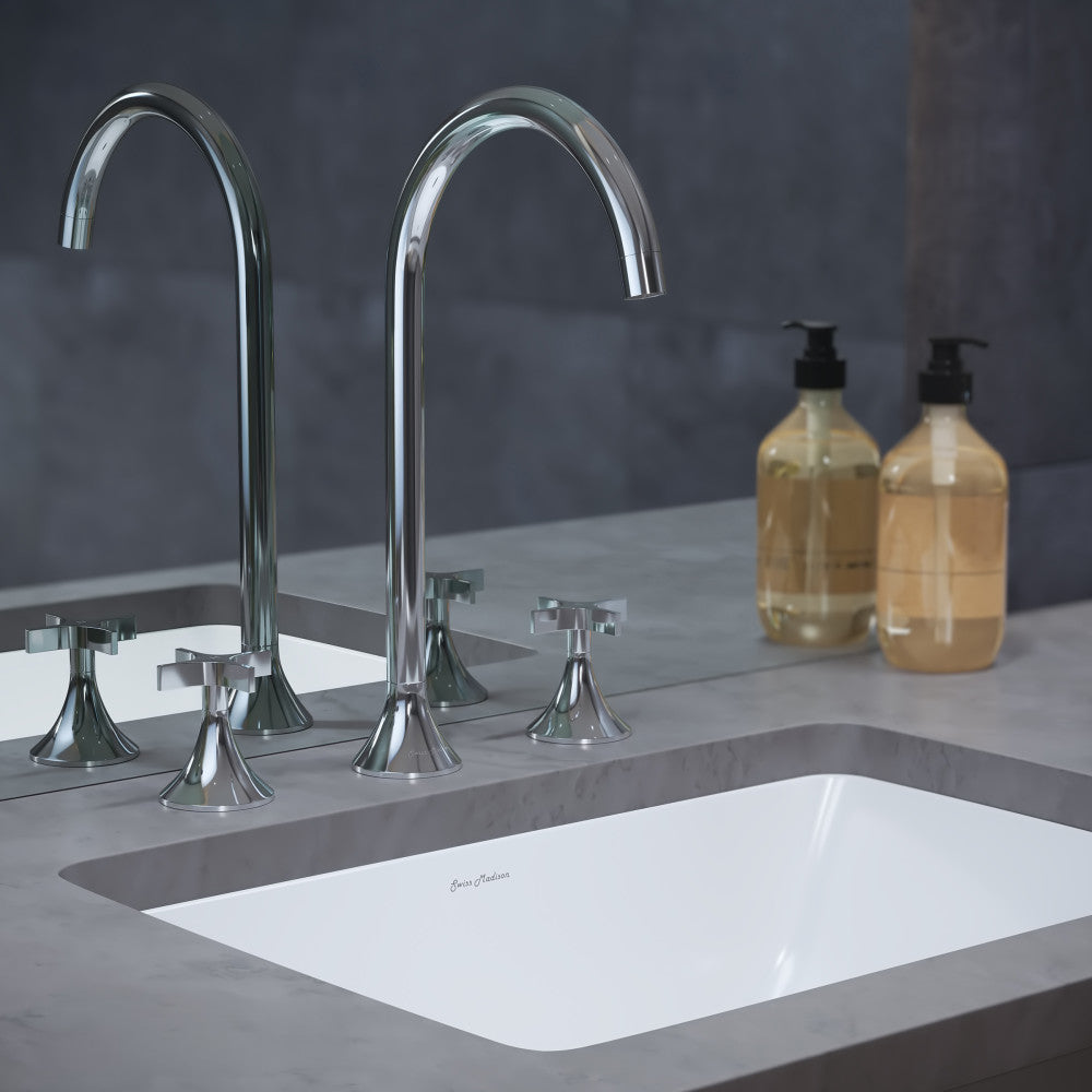 Daxton 8 in. Widespread, Cross Handle, Bathroom Faucet in Chrome