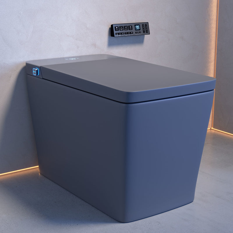 Concorde One Piece Smart Toilet 1.28 GPF in Matte Gray with Heated Bidet, Air Drying, Night Light, Foot Sensor