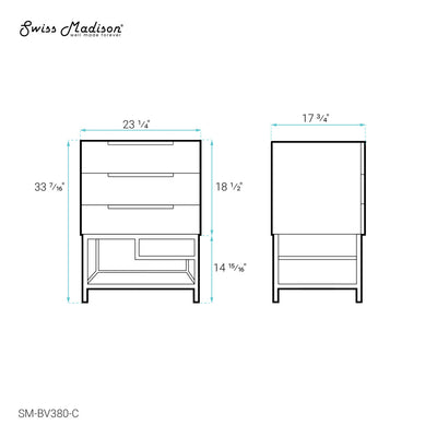 Carre 24" Bathroom Vanity - Cabinet Only