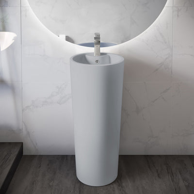 Monaco Circular Basin Pedestal Sink Matte Gray