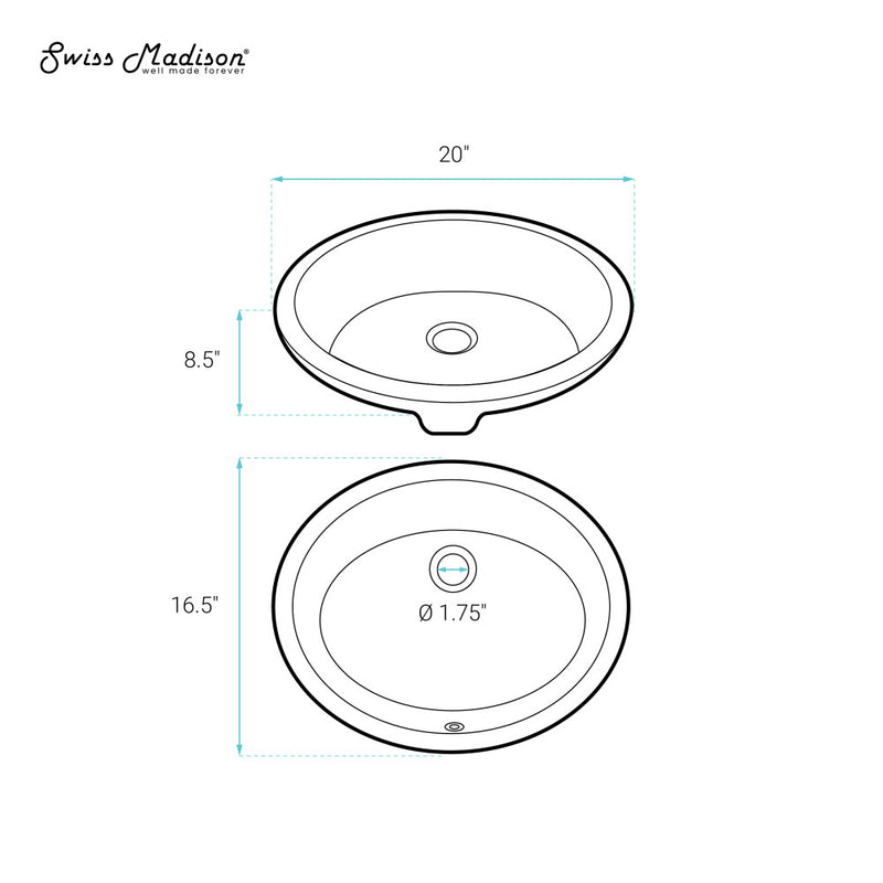 Monaco 19 Oval Under-Mount Bathroom Sink