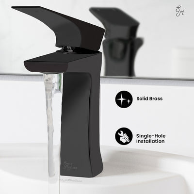 Monaco Single Hole, Single-Handle, Bathroom Faucet in Matte Black