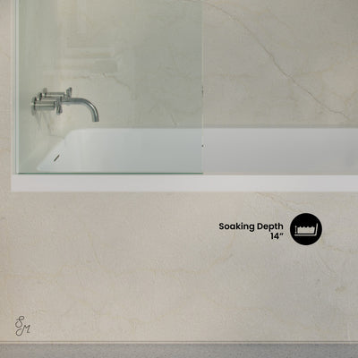 Voltaire 72 x 36 Left Drain Soaking Alcove Bathtub in Glossy White with Integrated Armrest