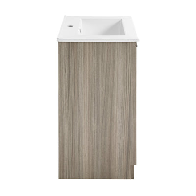 Burdon 24" Freestanding Bathroom Vanity in Weathered Oak with Sink Top