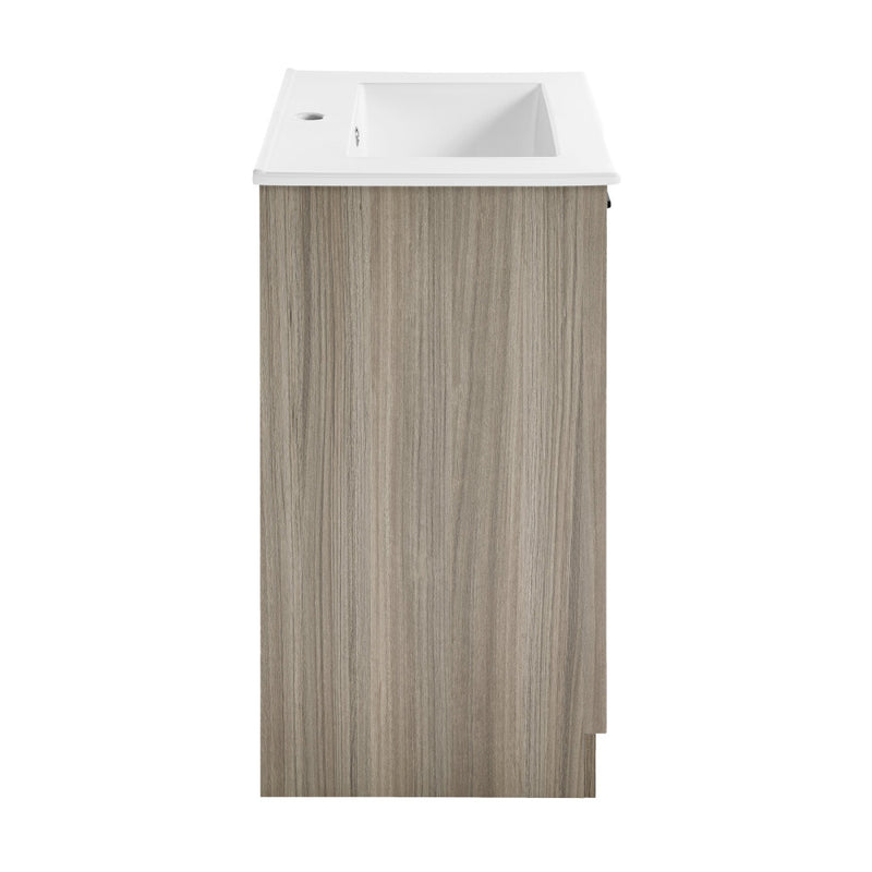 Burdon 24" Freestanding Bathroom Vanity in Weathered Oak with Sink Top