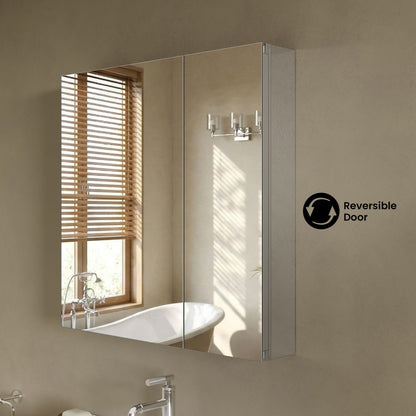Cache 30 x 30 Rectangle Recessed/Wall Mount Medicine Cabinet with Mirrored Sides