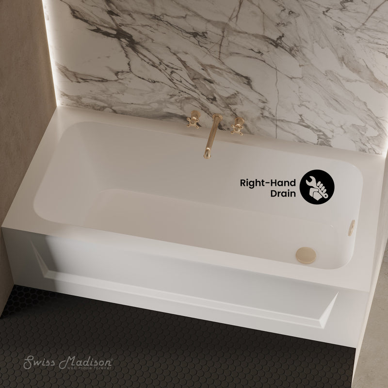 Virage 60" x 30" Right-Hand Drain Alcove Bathtub with Apron