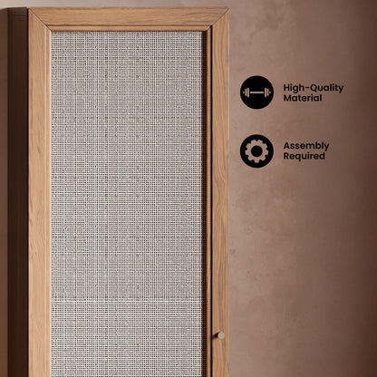 Classe 15.5 x 15 x 60 Freestanding Linen Cabinet in Toppan Oak