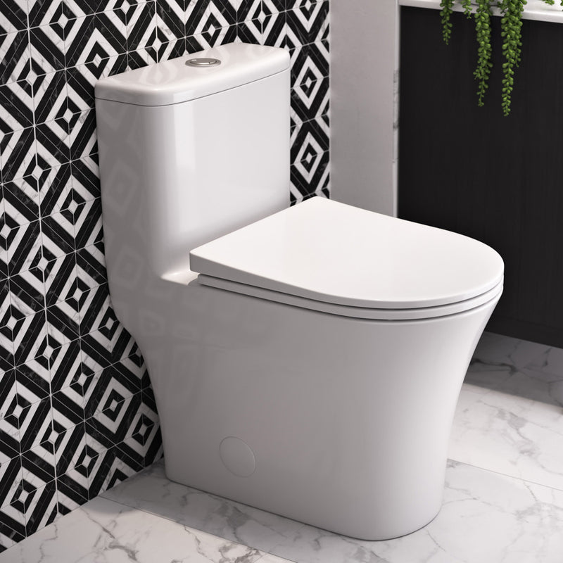 TWISTER Dual Flush, Cascade One-Piece Compact Toilet, 1.1/1.6 GPF