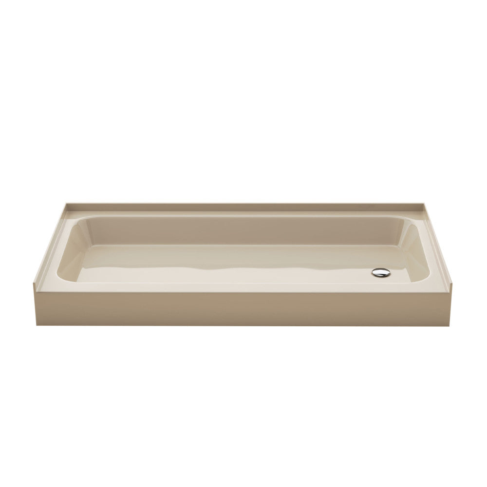 Voltaire 60 x 30 Shower Pan Base with Right Drain in Glossy Bisque