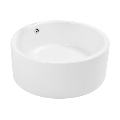 Monaco Round Ceramic Bathroom Vessel Sink in White