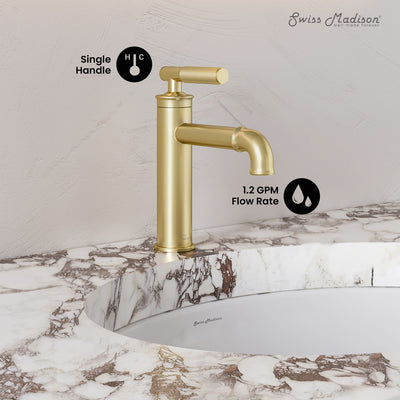 Avallon Single Hole, Single-Handle Sleek, Bathroom Faucet in Brushed Gold