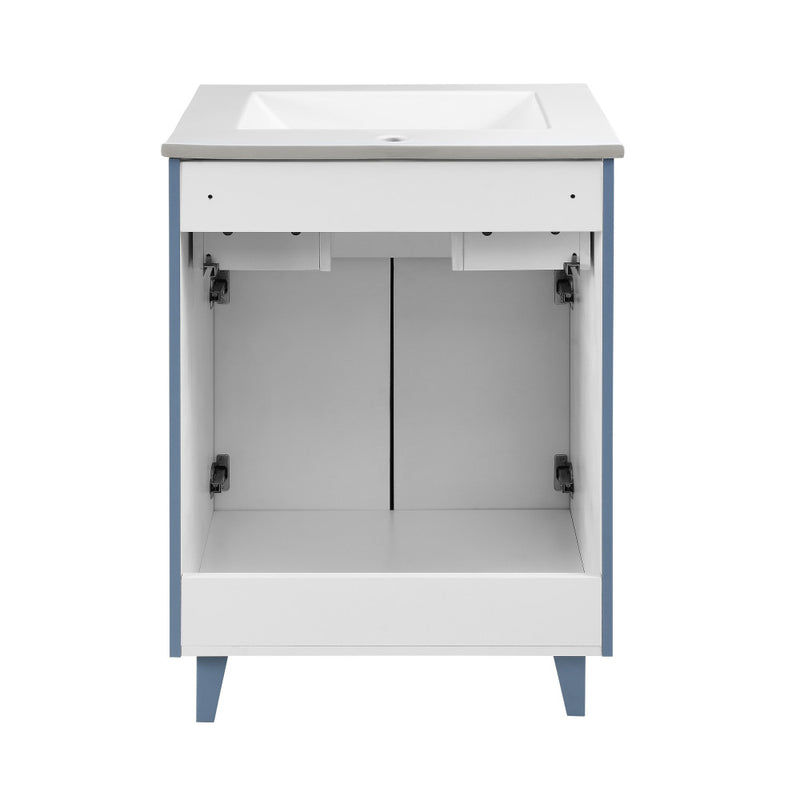 Bernay 24" Freestanding Bathroom Vanity in Blue Heather with Sink Top