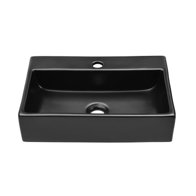 Claire 20 Rectangle Ceramic Vessel Sink, Matte Black