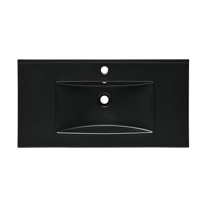 36" Vanity Sink Top in Glossy Black