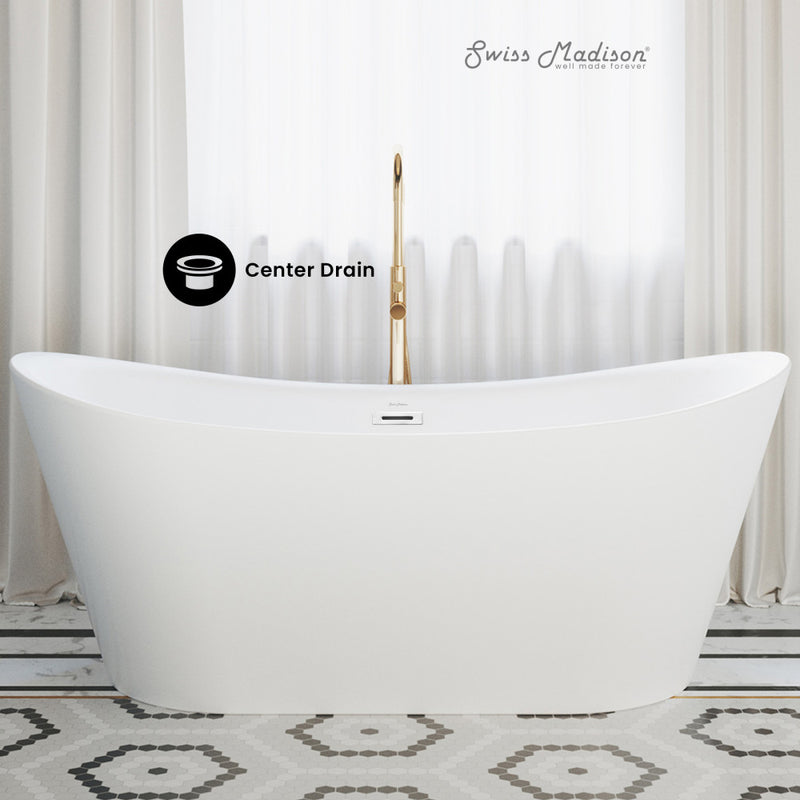 Ivy 67" Double Slipper Freestanding Bathtub