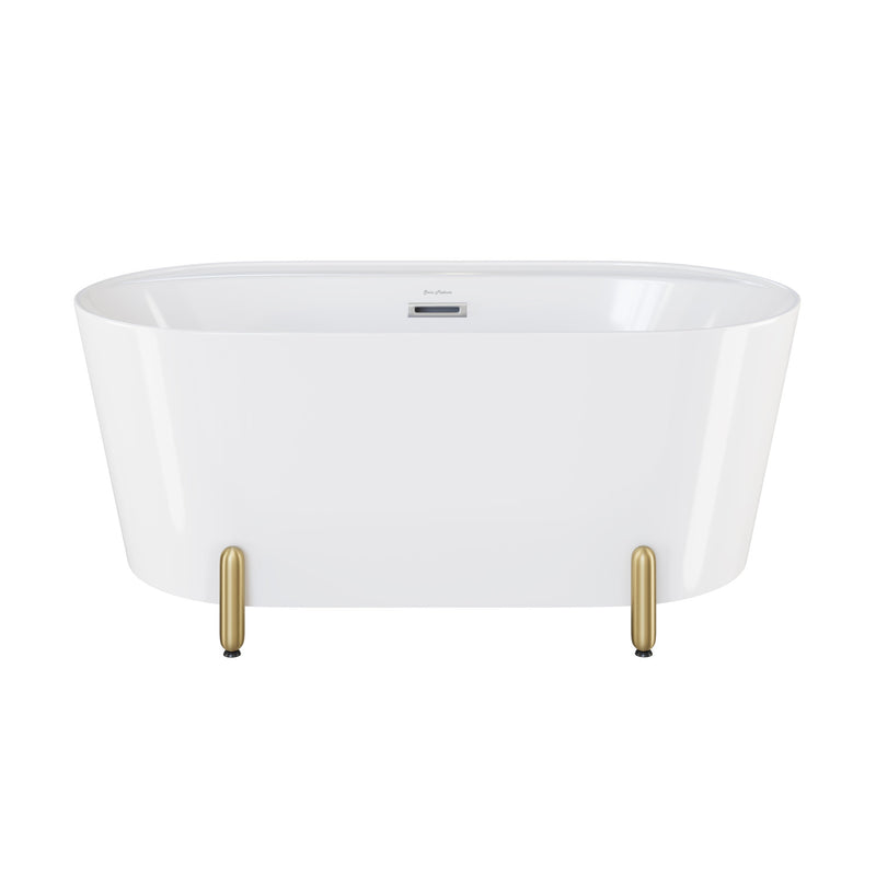 Monaco 59" Freestanding Bathtub with Brushed Gold Stand