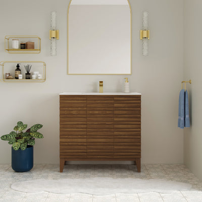 Cascade 36'' Bathroom Vanity in Brown Oak