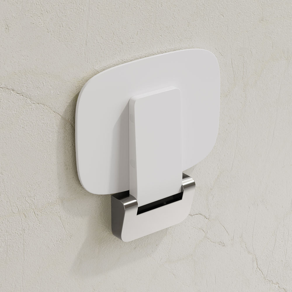 Auvergne 14" x 11" Folding Wall-Mounted Shower Seat in Glossy White