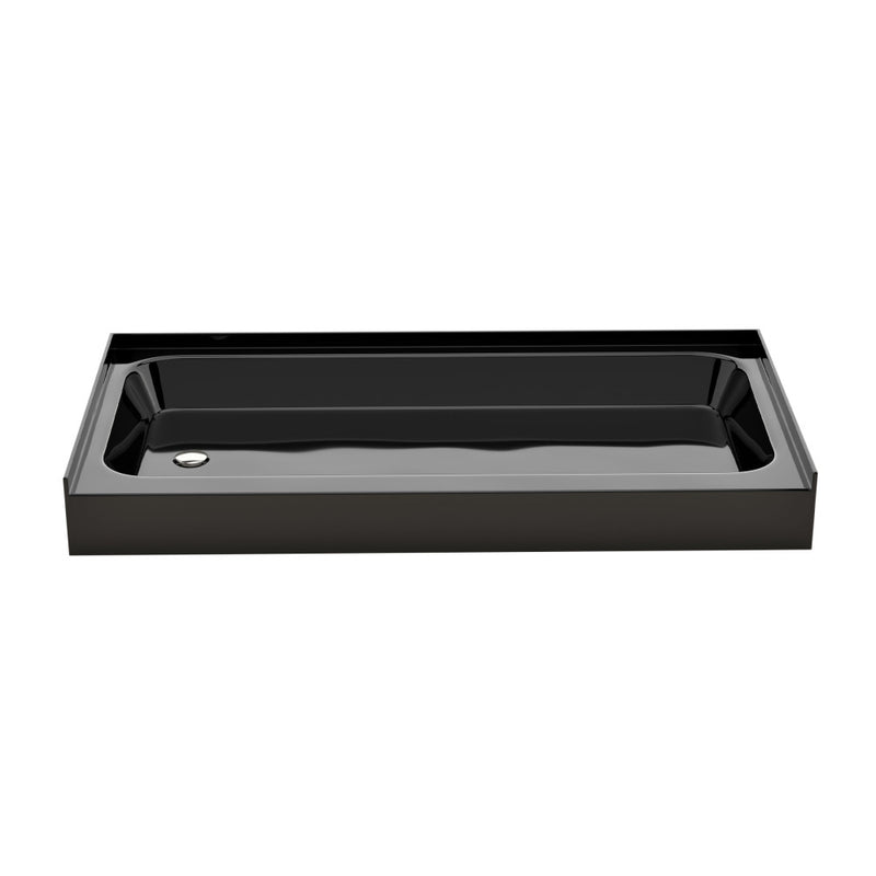 Voltaire 60 x 30 Shower Pan Base with Left Drain in Glossy Black