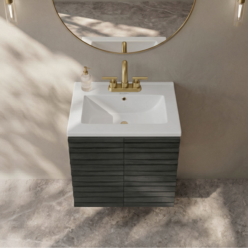 Voltaire 25 Vanity Top Sink with 3 Centerset Faucet Holes