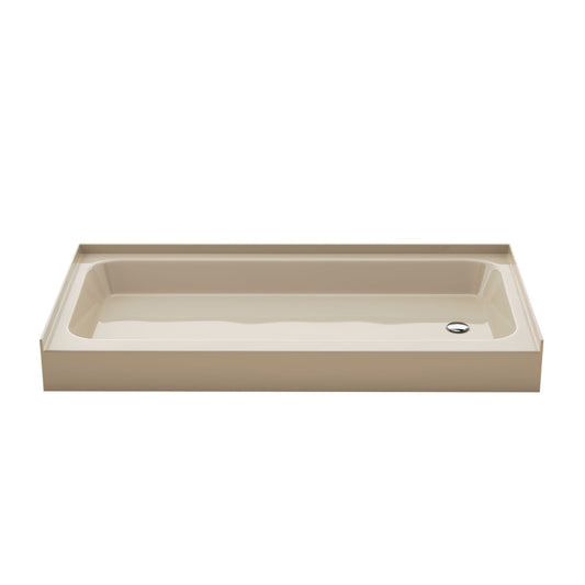 Voltaire 60 x 30 Shower Pan Base with Right Drain in Glossy Bisque