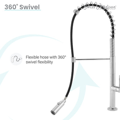 Chalet Single Handle, Pull-Down Kitchen Faucet in Chrome