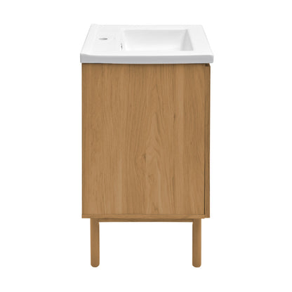 Classe 18" Freestanding Bathroom Vanity in Golden Oak with Sink Top