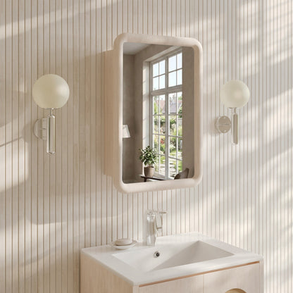 Plaisir 18 x 27 Recessed/Wall Mount Medicine Cabinet with Mirror in White Oak
