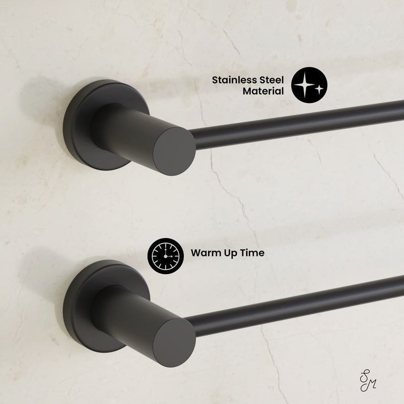 Claire 3-Bar Electric Towel Warmer in Matte Black