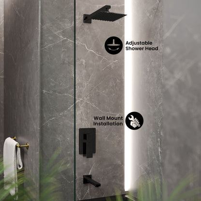 Concorde Single-Handle 1-Spray Tub and Shower Faucet in Matte Black (Valve Included)