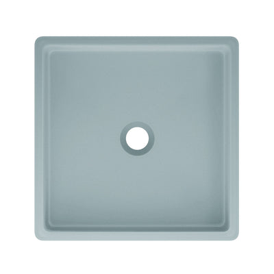 Lisse 15.5" Concrete Square Vessel Sink in Matte Powder Blue