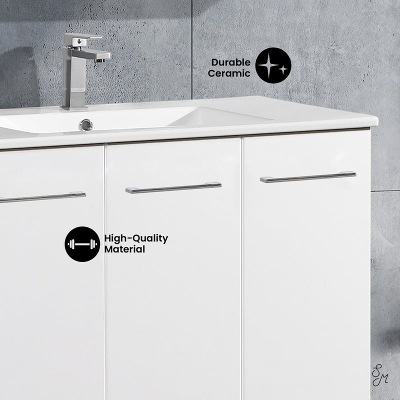 Annecy 36" Freestanding Bathroom Vanity in White with Sink Top
