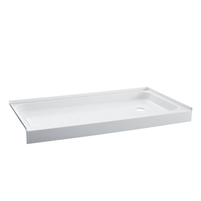 Voltaire 60" x 32" Acrylic White, Single-Threshold, Right-Hand Drain, Shower Base