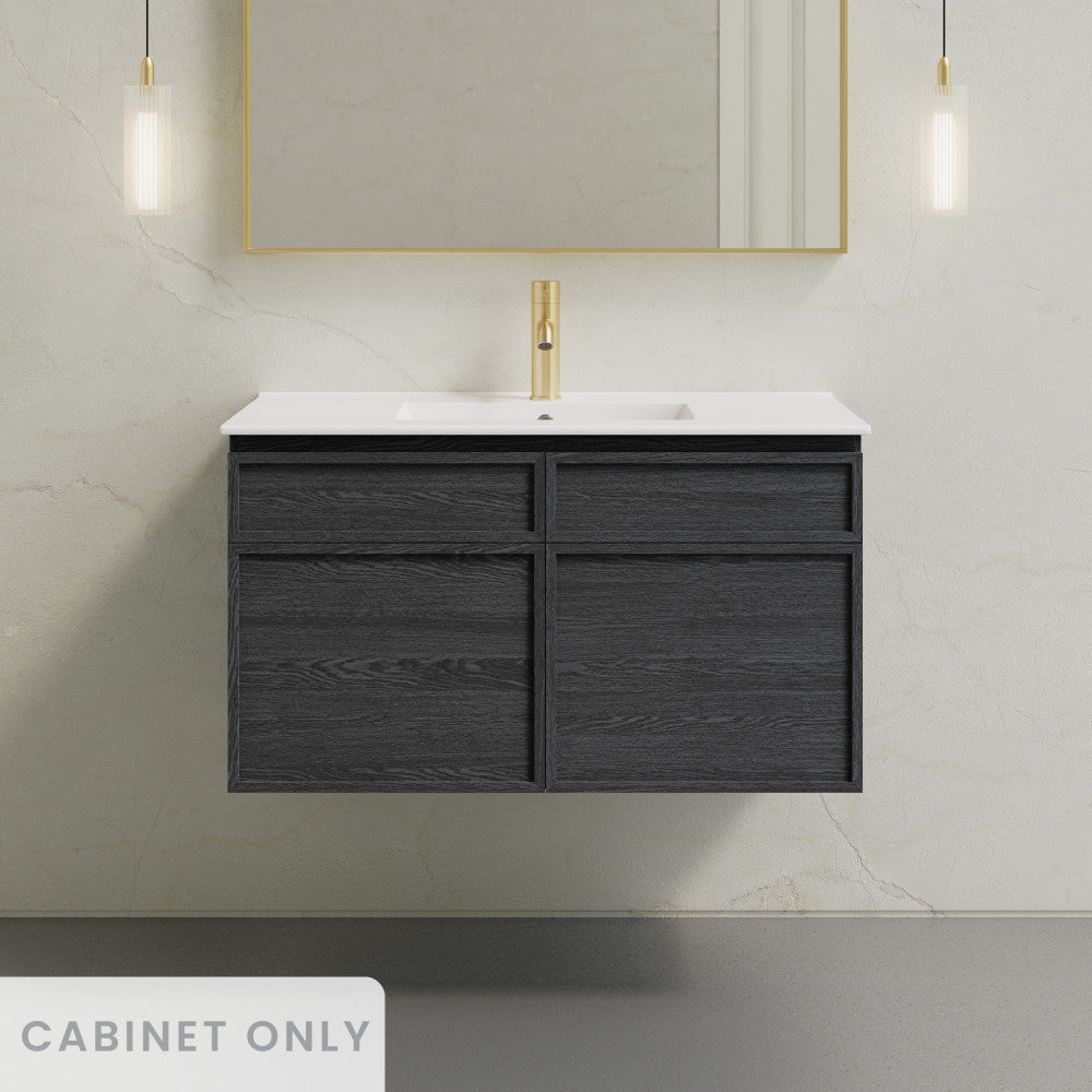 St. Tropez 36" Wall-Mounted Bathroom Vanity Cabinet without Top in Black Oak