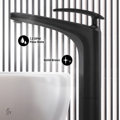 Sublime Single Hole, Single-Handle, High Arc Bathroom Faucet in Matte Black