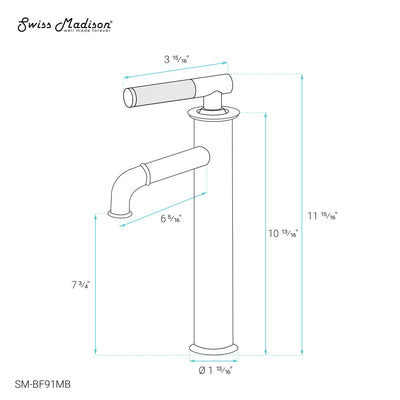 Avallon Single Hole, Single-Handle Sleek, High Arc Bathroom Faucet in Matte Black