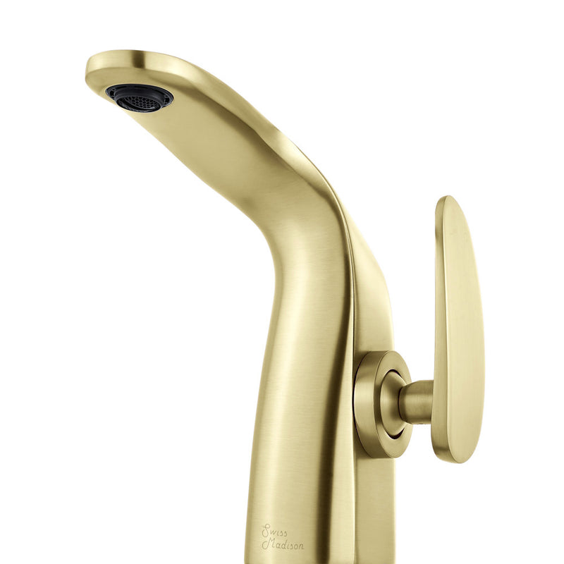 Chateau Single Hole, Single-Handle, Bathroom Faucet in Brushed Gold