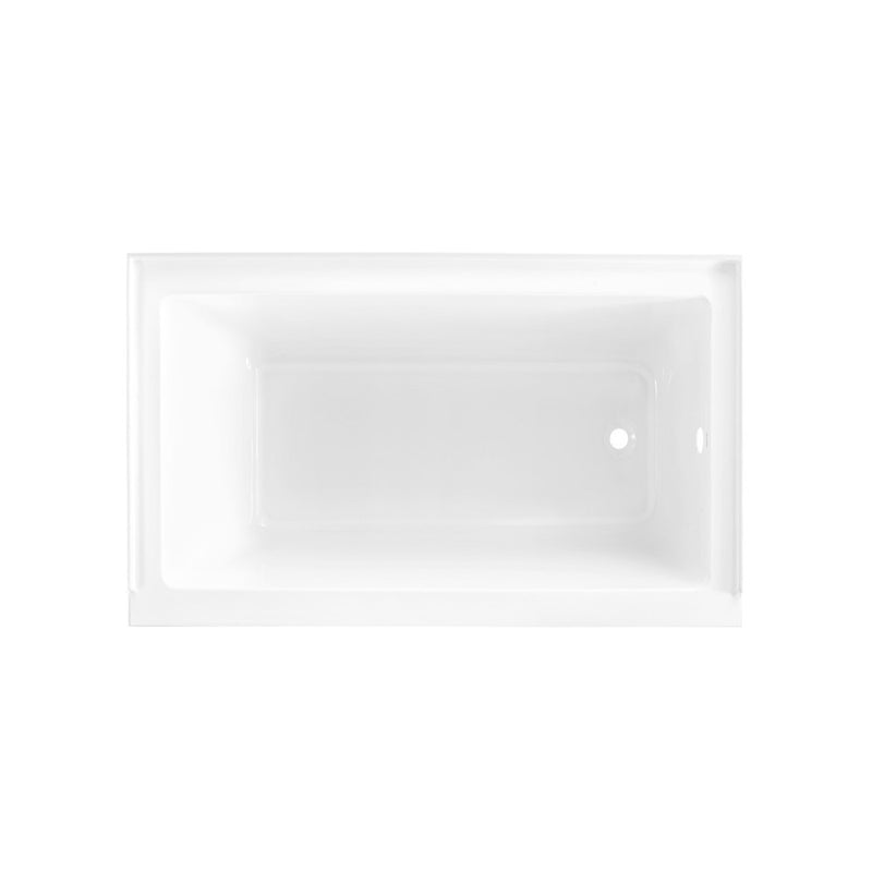 Voltaire 54" x 30" Acrylic Glossy White, Alcove, Integral Right-Hand Drain, Bathtub