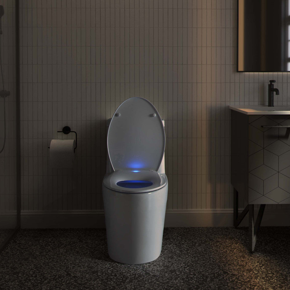 Lumiere Elongated Quick-Release Toilet Seat with Night Light