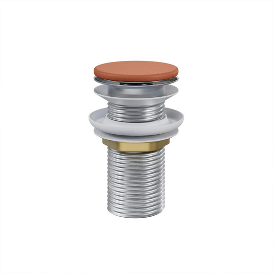 Lisse Concrete Bathroom Sink Non-Overflow Pop Up Drain in Matte Terracotta