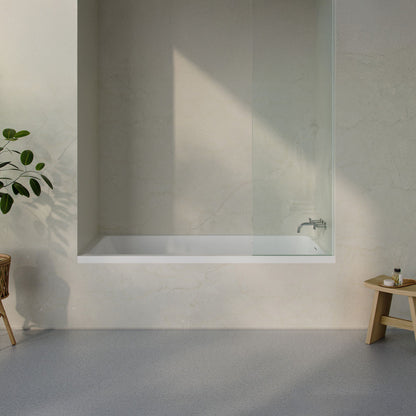 Voltaire 60 x 36 Right Drain Soaking Alcove Bathtub in Glossy White with Integrated Overflow, Drain Included