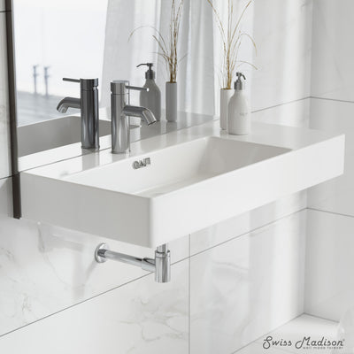 St. Tropez 36" Rectangle Wall-Mounted Sink with Left Side Faucet Mount