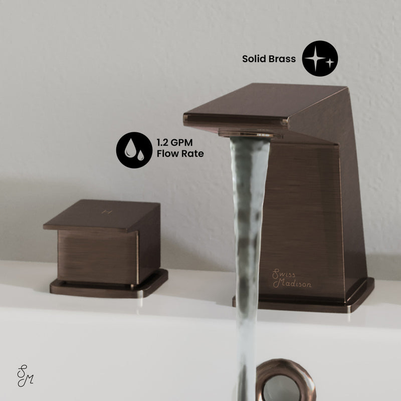 Carre 8 in. Widespread, 2-Handle, Bathroom Faucet in Oil Rubbed Bronze