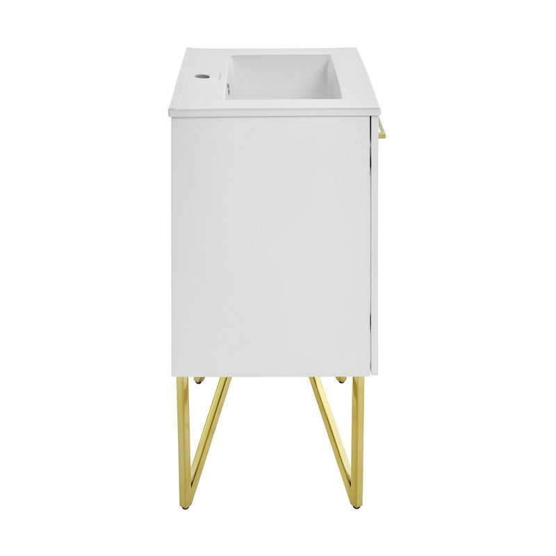 Annecy 24" Freestanding Bathroom Vanity in Galaxy White with Sink Top